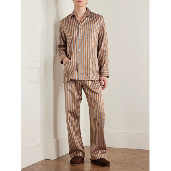 데렉 로즈 웰링턴 스트라이프 코튼 포플린 파자마 세트 46376663162965319