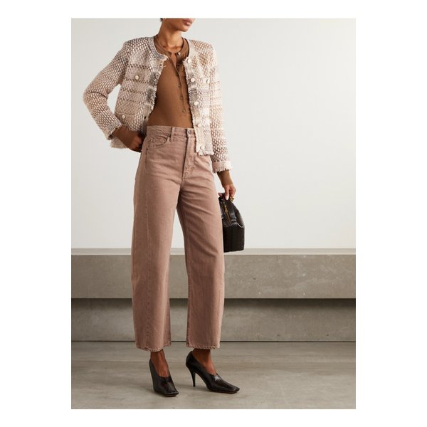 베로니카비어드 라이더 크롭 하이라이즈 배럴 진 탠 브라운 46376663162905306