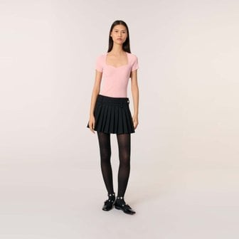 마쥬 [시즌오프 30%] 스윗하트 리브드 니트 탑