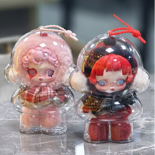 ポップマートスカルパンダドールキーリングケースクリア収納ケース