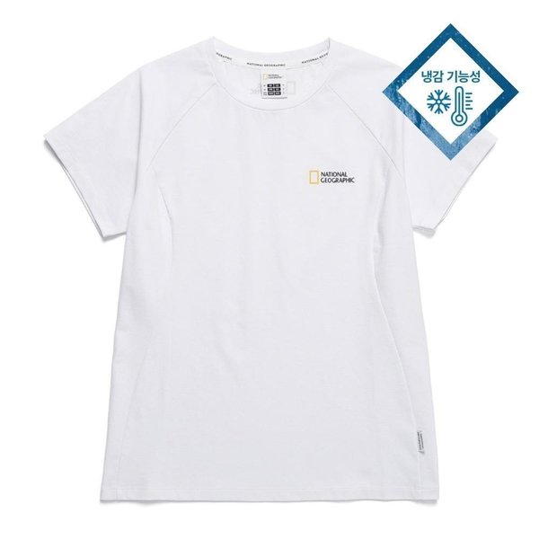 [여주점] N242WTS410 여성 쿨맥스 스몰로고 반팔 티셔츠 화이트