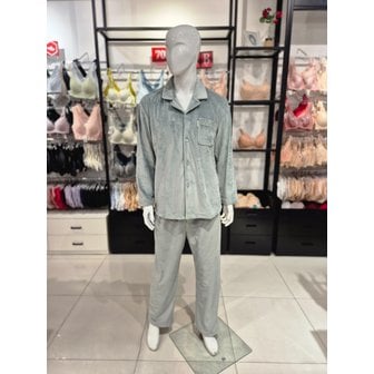 비너스 [시흥점] S 와코루) 솔리드 극세사 남성 파자마 셋트 WPA5085M-GR