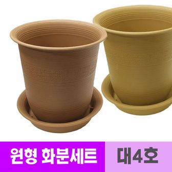 오너클랜 웰빙 플라스틱 토분모양 화분 받침 세트 22cm 대4호