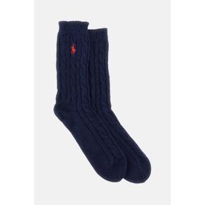 랄프로렌 455955244001NAVY TRUE CABLE CREW SOCK SINGLE