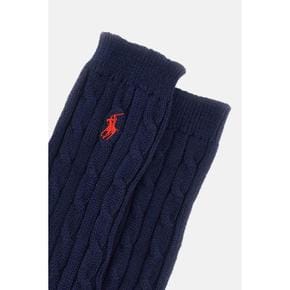 랄프로렌 455955244001NAVY TRUE CABLE CREW SOCK SINGLE