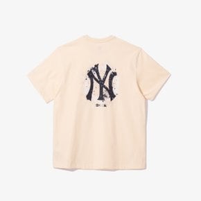 MLB 뉴욕 양키스 페인팅 티셔츠 펄드 아이보리 14179143