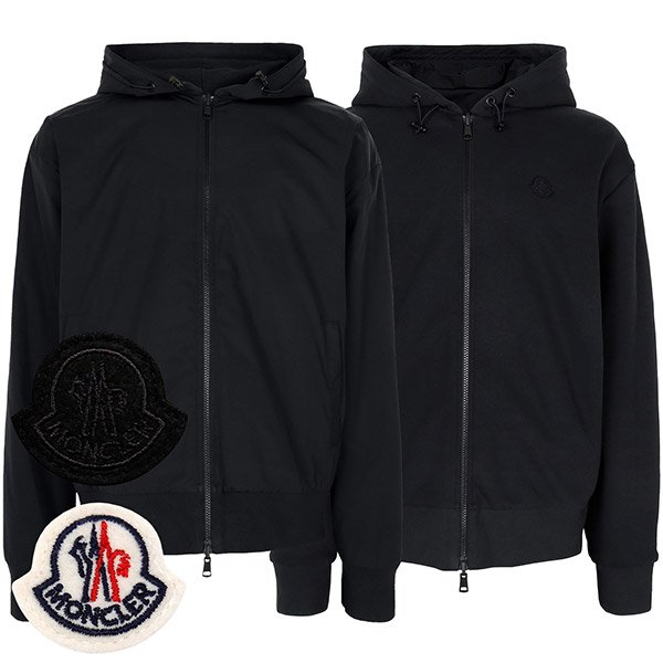 [부산점] 몽클레어 블랙 로고패치 리버시블 후드 집업 자켓 8G00014 89AEN F98