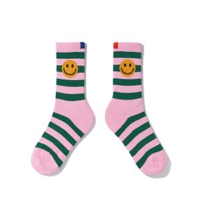 THE WOMENS RUGBY SMILE SOCK - GREEN/BLUSH