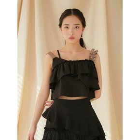 Shirring Strap Blouse BLACK