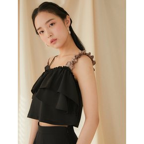 Shirring Strap Blouse BLACK