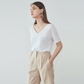 SLUB LINEN HALF T_WHITE[A]