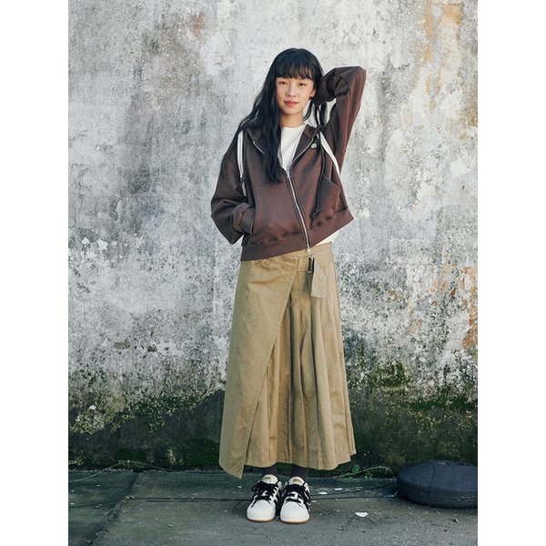 Onda Hooded Zip Up Brown