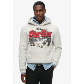 5082902 Superdry NEW YORK VINTAGE LOGO GRAPHIC - Hoodie glacier grey marl