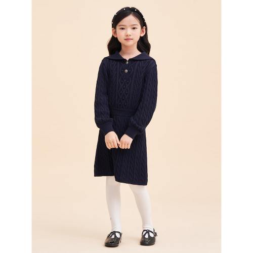 *시즌오프30%*[BEANPOLE KIDS] 오프닝 클래식 니트 원피스  네이비 (BI4271G90R)