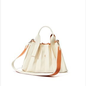 Lucky Pleats Canvas Tote S Ivory_Cream