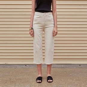 STRAIGHT COTTON CROP PANTS_CREAM