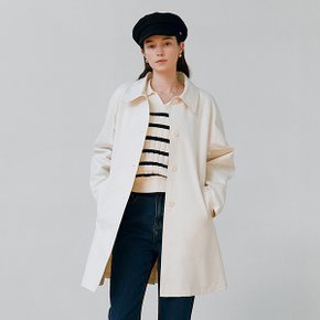 SINGLE BUTTON TRENCH COAT IVORY