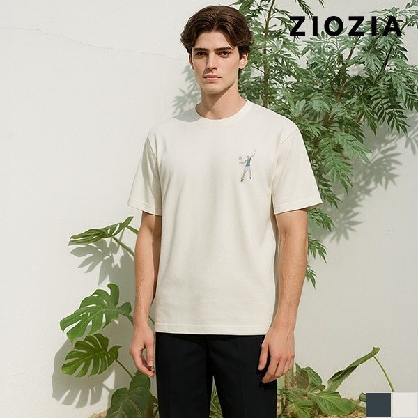 [지오지아] 오버핏 코튼 테니스 반팔티셔츠 (AED2TR3182)