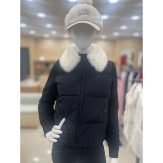 르꼬끄골프 [여주점] 여성 탈착형 퍼 카라 스웨터 하이브리드 아우터 GP422LKCN1BLCK