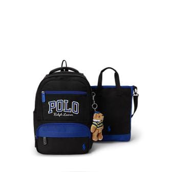 폴로 랄프 로렌 폴로 키즈 남아 8-18세 로고 백팩 앤 슈즈 백 세트(CWPOACCY9P20122001)