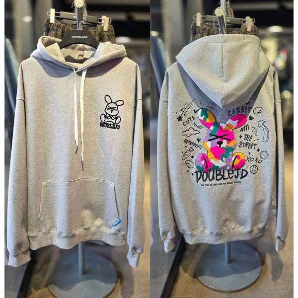 [시흥점] 부클토끼 자수 세미오버핏 후드티 (남여공용)/JGET30903GY