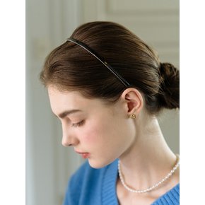 HFS006 Thin black celluloid hairband