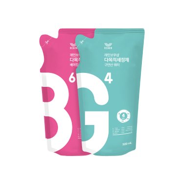 레인보우샵 다목적세정제 세정듀오 리필(베이킹소다워터500ml 1개입 + 구연산워터 500ml 1개입)