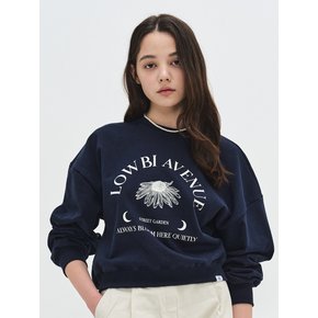 DANDELION FLOWER SWEAT SHIRT_Navy