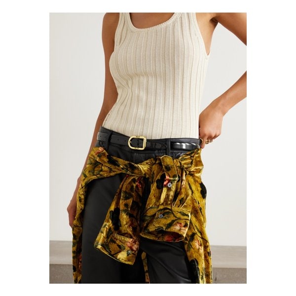 디앙슈 미자 페이턴트 가죽 벨트 블랙 46376663162899080