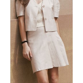 Linen Pleated Mini Skirt