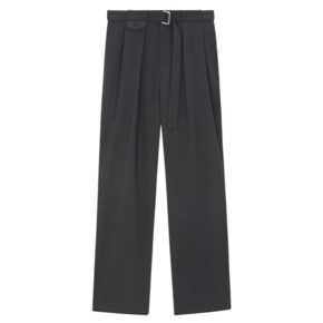 Belted Pocket Wide Pants - Black