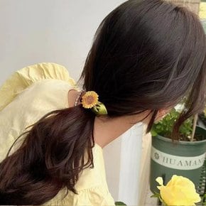 해바라기 머리끈 헤어 머리핀 헤어끈 헤어핀 해바라기핀 집게핀 곱창밴드 머리 클립 꽃삔 선물