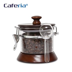 카페리아 나무/아크릴 밀폐 커피보관용기 500ml  (CA1)원두보관용기,원두보관통,원두보관