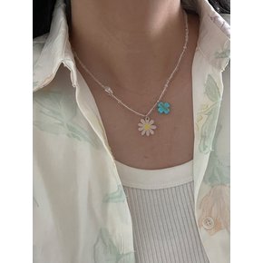 daisy & lucky charm beads necklace_NC246