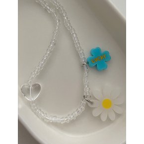 daisy & lucky charm beads necklace_NC246