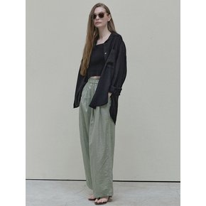 See Through Unbalance Shirt - BLACK
