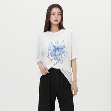 LAP 리본 디지털프린팅 반팔티셔츠 AR2CT474