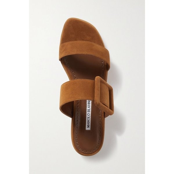 티투바 버클 스웨이드 샌들 탠 브라운 30629810019901487