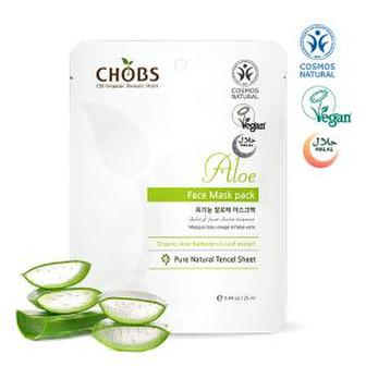  CHOBS(찹스) 유기농 알로에 마스크팩 25ml  (BDIH인증,Vegan비건,할랄화장품)