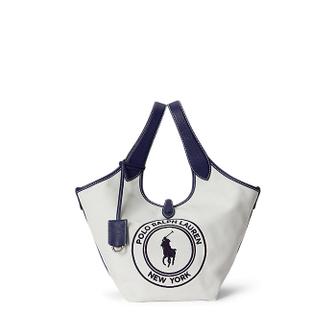폴로 랄프 로렌 여성 폴로 플레이 로고 캔버스 토트(WAPOBAG0G620522100)