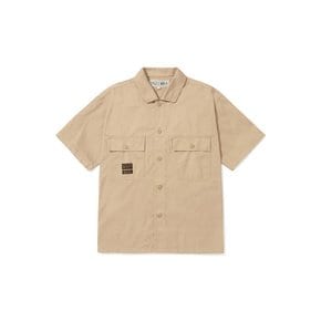 SL-LABEL TWO POCKET COTTON S/S SHIRTS 헤리티지베이지