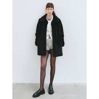 HAVELESS CAROL FAUX FUR COAT BLACK