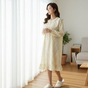 [옷자락] 여자 스타일 순면 거즈 홈웨어 원피스