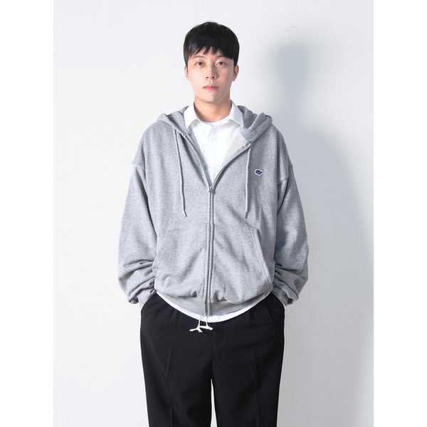 pnv007_panove standard over fit hoodie zip-up (gray)