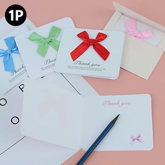 제이큐 깜찍 리본 감사 카드 고급카드 축하카드 축하메세지카 X ( 10매입 )