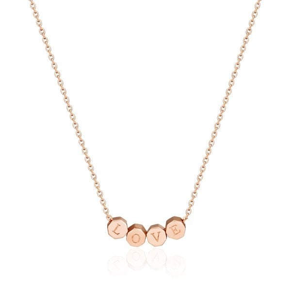 [비앤비골드] 14K 무빙 LOVE 이니셜 블럭 체인 목걸이 MNN38801