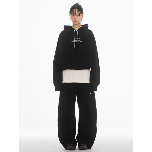 MWL OVER FIT HOODIE - BLACK