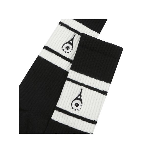 [남녀공용] 블랙 컬러블록 장목 양말