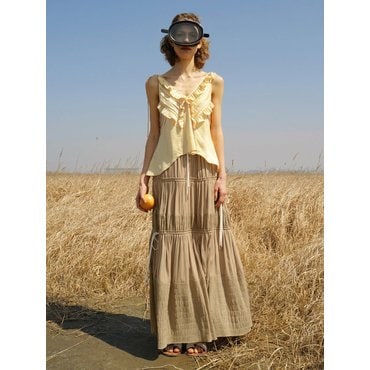 J.CHUNG Smocking Gypsy Skirt_Beige