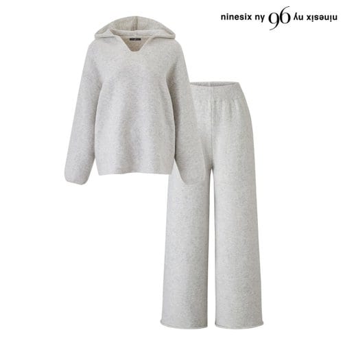 나인식스뉴욕 후드 오버핏 니트 밴딩 팬츠 셋업 (NP4OW001L0)